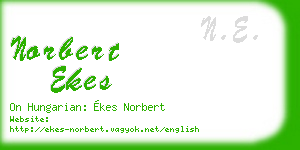 norbert ekes business card